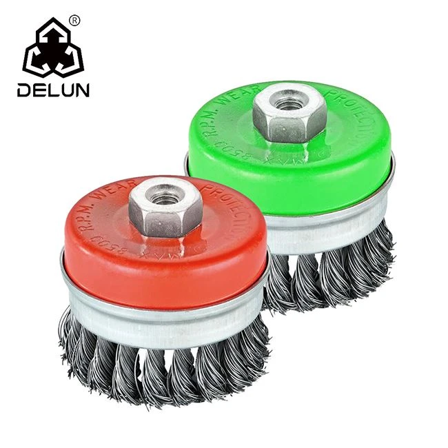 DELUN yuqori sifatli 65 mm o'ralgan chashka simli cho'tkasi